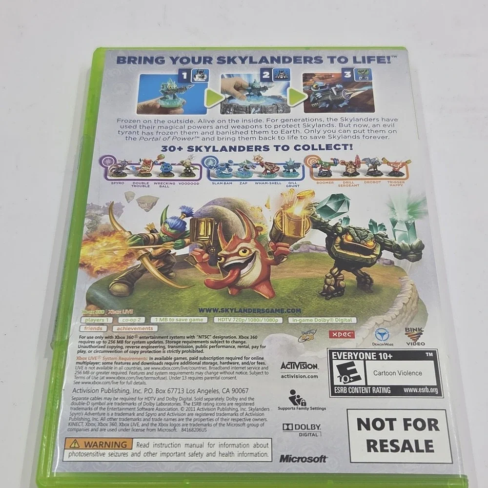 VTG Skylanders Spyros Adventure Xbox 360 NFR Not For Resale CIB NOS